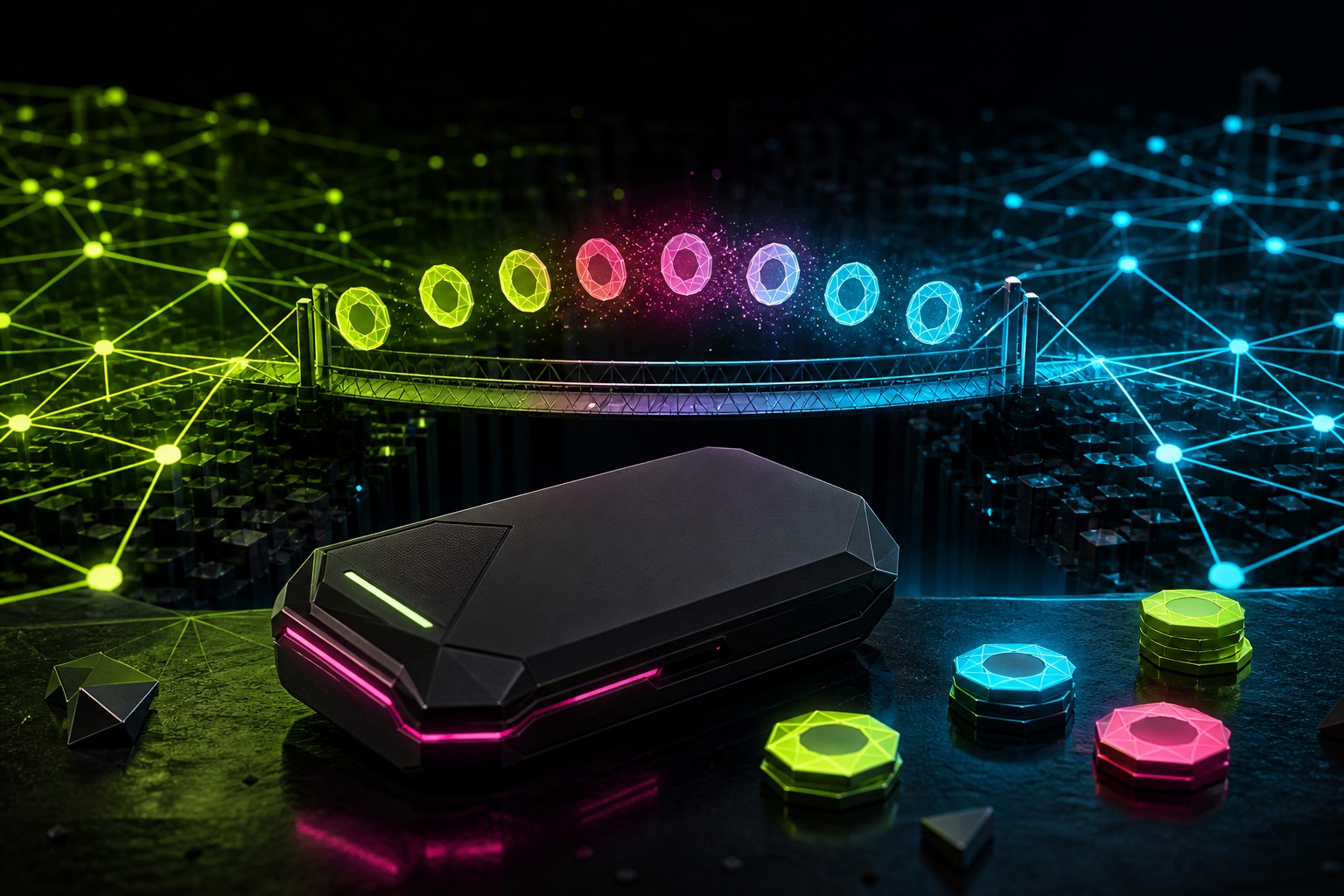 Digitale cryptowallet die met een blockchain is verbonden